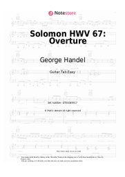 Sheet music, chords George Handel - Solomon HWV 67: Overture