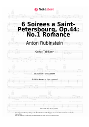 Sheet music, chords Anton Rubinstein - 6 Soirees a Saint-Petersbourg, Op.44: No.1 Romance