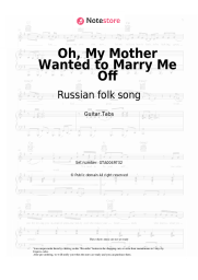 undefined Russian folk song - Oh, My Mother Wanted to Marry Me Off