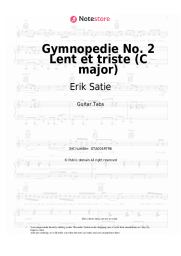 Sheet music, chords Erik Satie - Gymnopedie No.2 Lent et triste (C major)
