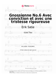 Sheet music, chords Erik Satie - Gnossienne No.6 Avec conviction et avec une tristesse rigoureuse