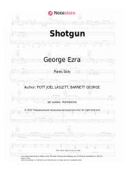 Sheet music, chords George Ezra - Shotgun