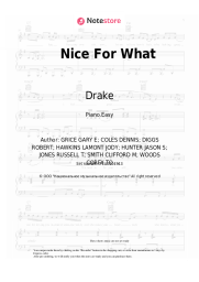 Sheet music, chords Drake, 5th Ward Weebie, Big Freedia - Nice For What