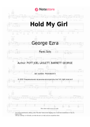 Sheet music, chords George Ezra - Hold My Girl