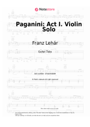 Sheet music, chords Franz Lehár - Paganini: Act I. Violin Solo