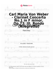 Sheet music, chords Carl Maria Von Weber - Carl Maria Von Weber - Clarinet Concerto No.1 in F minor, Op.73: III. Rondo (Allegretto)
