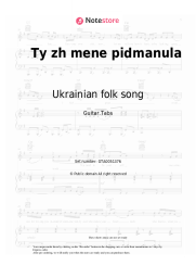 Sheet music, chords Ukrainian folk song - Ty zh mene pidmanula