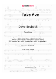 Sheet music, chords Dave Brubeck - Take five