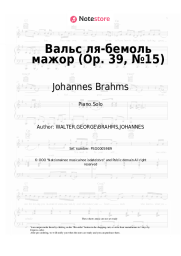 Sheet music, chords Johannes Brahms - Waltz in A-Flat Major, Op. 39 No. 15