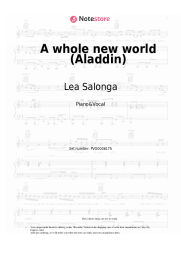 Sheet music, chords Lea Salonga, Brad Kane, Alan Menken - A whole new world (Aladdin) 
