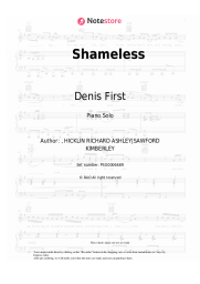 Sheet music, chords Denis First, Bright Sparks, Reznikov - Shameless