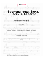Sheet music, chords Antonio Vivaldi - 4 Seasons. Winter, movement 3: Allegro