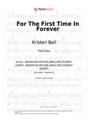 Sheet music, chords Kristen Bell, Idina Menzel - For The First Time In Forever