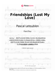 Sheet music, chords Pascal Letoublon, Leony - Friendships (Lost My Love)