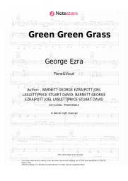 Sheet music, chords George Ezra - Green Green Grass