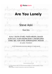 Sheet music, chords Steve Aoki, Alan Walker, ISÁK - Are You Lonely