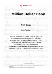 Sheet music, chords Ava Max - Million Dollar Baby