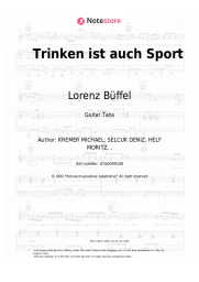 Sheet music, chords Lorenz Büffel, Knossi - Trinken ist auch Sport