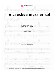 Sheet music, chords Marilena - A Lausbua muss er sei