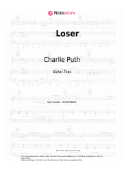 Sheet music, chords Charlie Puth - Loser