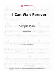 Sheet music, chords Simple Plan - I Can Wait Forever