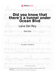 Sheet music, chords Lana Del Rey - Did you know that there's a tunnel under Ocean Blvd