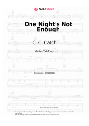 Sheet music, chords C. C. Catch - One Night's Not Enough