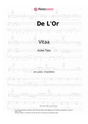 Sheet music, chords Vitaa, Slimane - De L'Or 