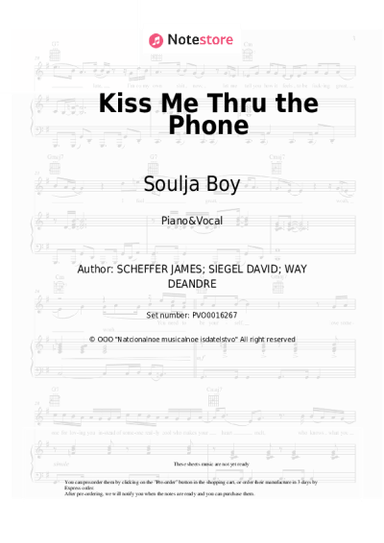 Sheet music, chords Soulja Boy, Sammie - Kiss Me Thru the Phone