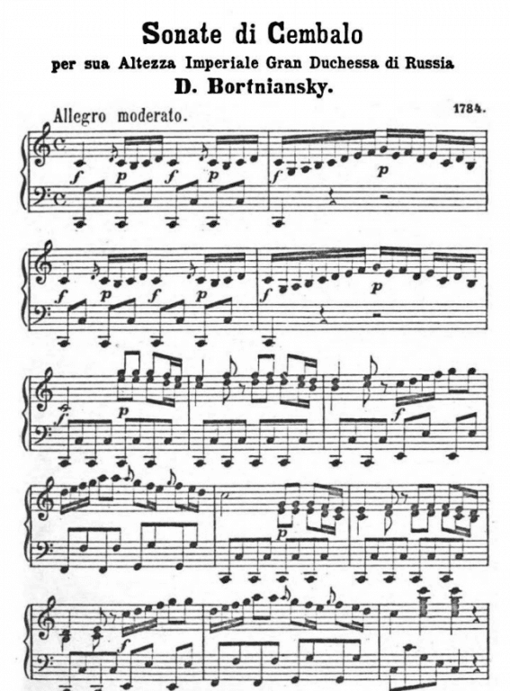 Sonata in C Major - Dmitry Bortniansky Piano Sheet Music - Piano.Solo