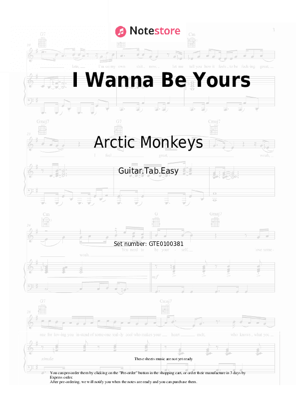 I Wanna Be Yours - Arctic Monkeys Tabs Easy - Guitar.Tab.Easy