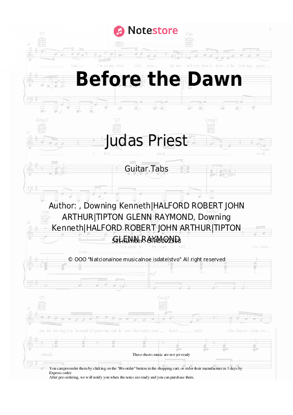Before the Dawn - Judas Priest Tabs - Guitar.Tabs