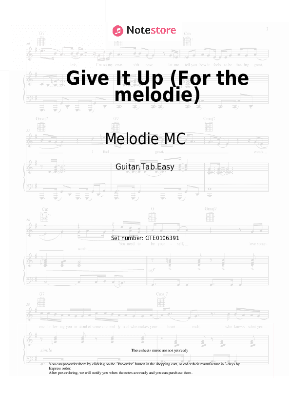 Give It Up (For the melodie) - Melodie MC Tabs Easy - Guitar.Tab.Easy
