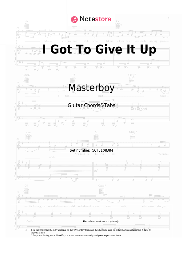 I Got To Give It Up - Masterboy Chords and Tabs - Guitar.Chords&Tabs