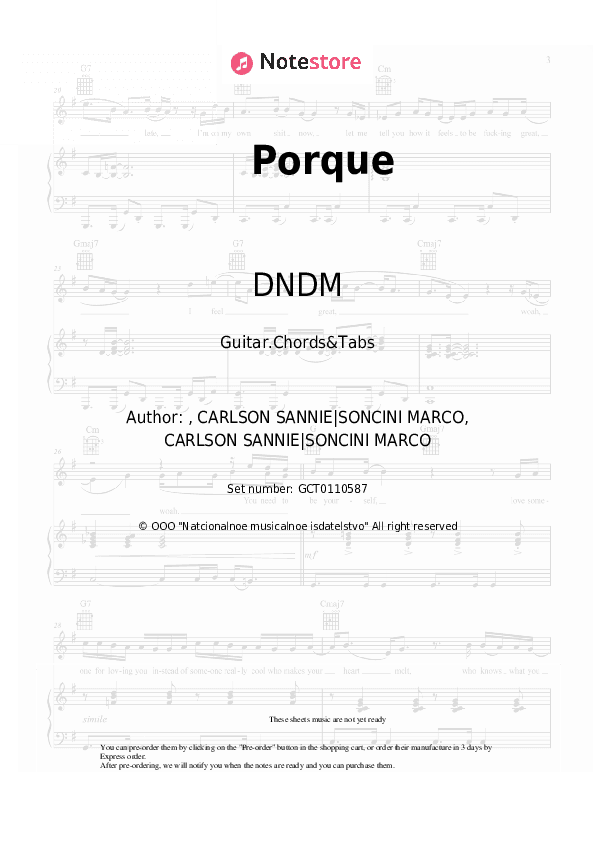 Porque - DNDM, Pochill Chords and Tabs - Guitar.Chords&Tabs