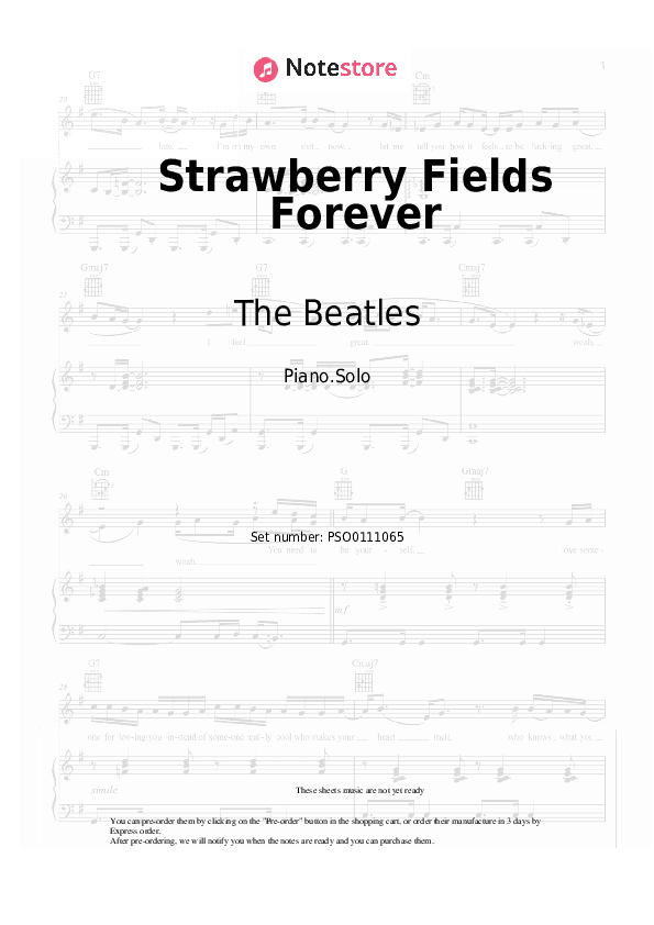 Strawberry Fields Forever - The Beatles Piano Sheet Music - Piano.Solo
