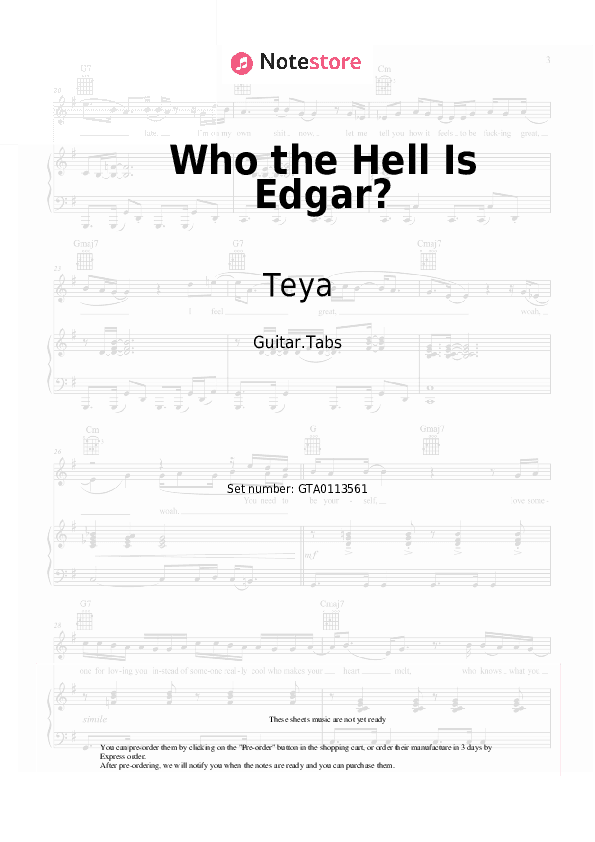 Who the Hell Is Edgar? - Teya, Salena Tabs - Guitar.Tabs