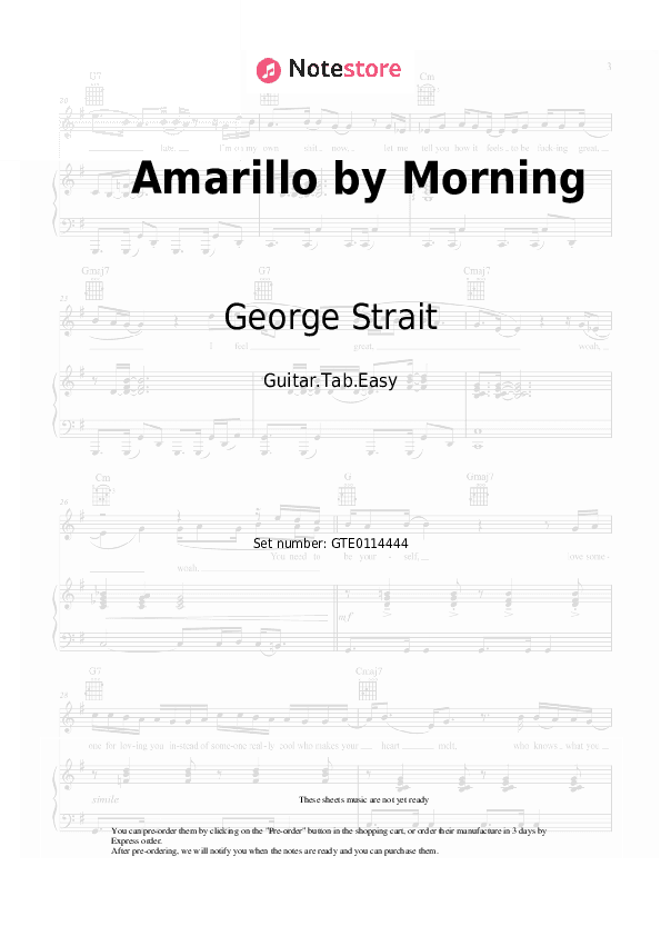 Amarillo by Morning - George Strait Tabs Easy - Guitar.Tab.Easy