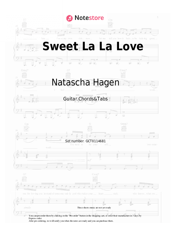 Sweet La La Love - Natascha Hagen Chords and Tabs - Guitar.Chords&Tabs