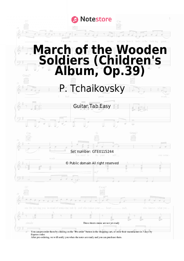 March of the Wooden Soldiers (Children's Album, Op.39) - P. Tchaikovsky Tabs Easy - Guitar.Tab.Easy