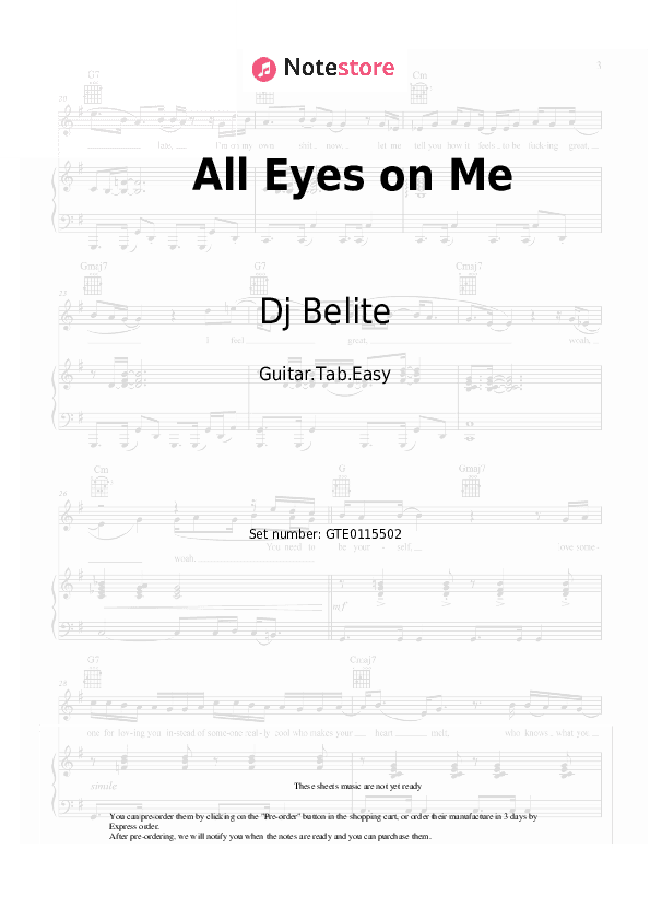 All Eyes on Me - Dj Belite Tabs Easy - Guitar.Tab.Easy