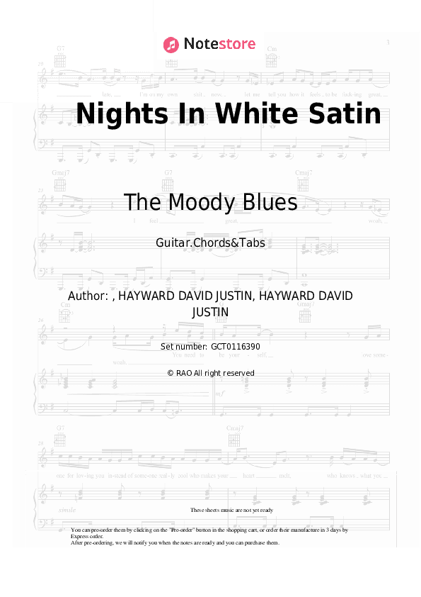 Nights In White Satin - The Moody Blues Chords and Tabs - Guitar.Chords&Tabs