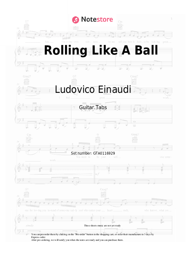 Rolling Like A Ball - Ludovico Einaudi Tabs - Guitar.Tabs