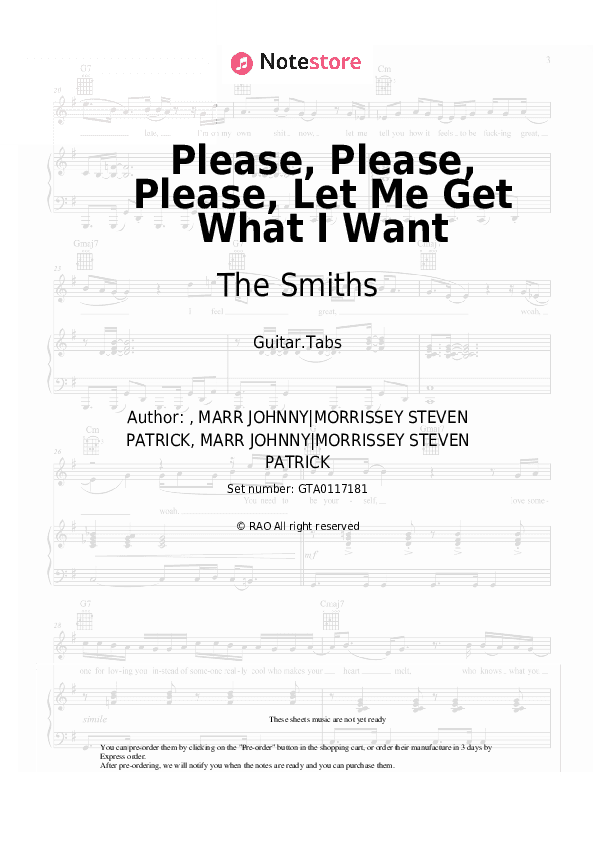 Please, Please, Please, Let Me Get What I Want - The Smiths Tabs - Guitar.Tabs