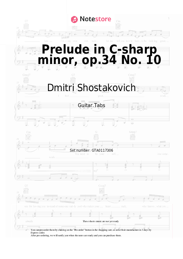 Prelude in C-sharp minor, op.34 No. 10 - Dmitri Shostakovich Tabs - Guitar.Tabs