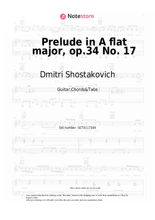 Prelude in A flat major, op.34 No. 17 - Dmitri Shostakovich Chords and Tabs - Guitar.Chords&Tabs