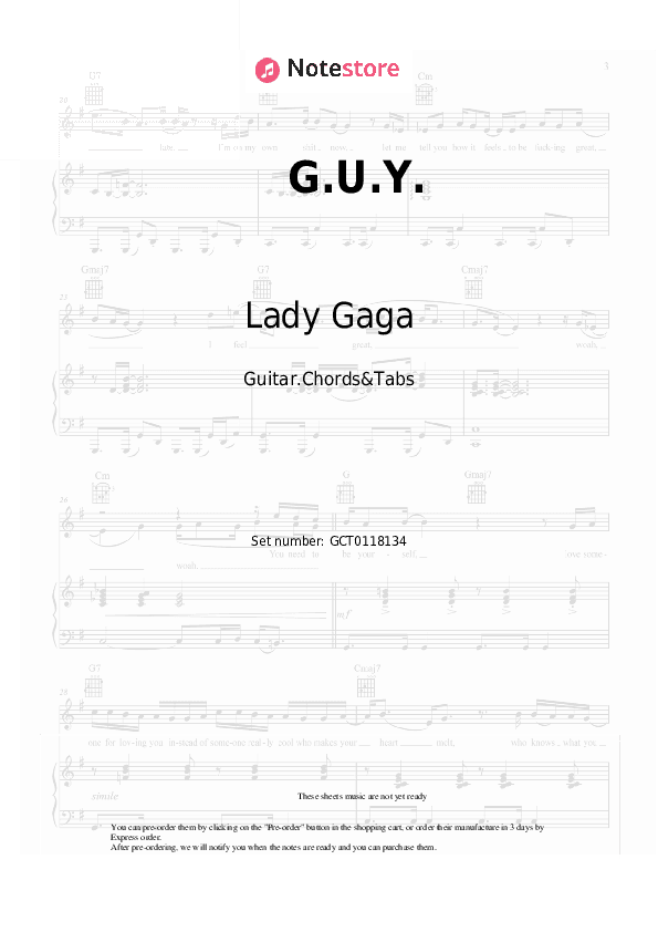 G.U.Y. - Lady Gaga Chords and Tabs - Guitar.Chords&Tabs
