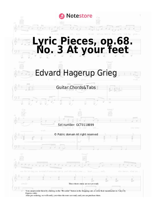 Lyric Pieces, op.68. No. 3 At your feet - Edvard Hagerup Grieg Chords and Tabs - Guitar.Chords&Tabs