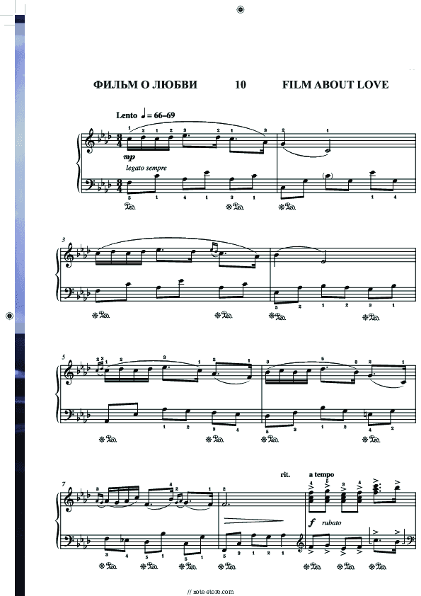 Фильм о любви - Igor Nikolayev, Ekaterina Mechetina Piano Sheet Music - Piano.Solo