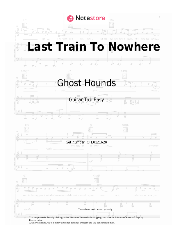 Last Train To Nowhere - Ghost Hounds Tabs Easy - Guitar.Tab.Easy